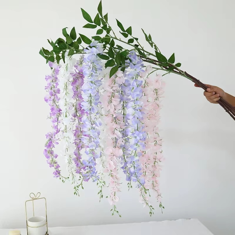Fête de Festival belle Simulation fleur de glycine plante décoration de plafond 104 cm fleurs