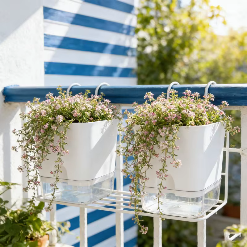Pots de fleurs en plastique imitation céramique