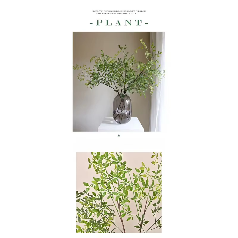 Plantes vertes artificielles à branche unique