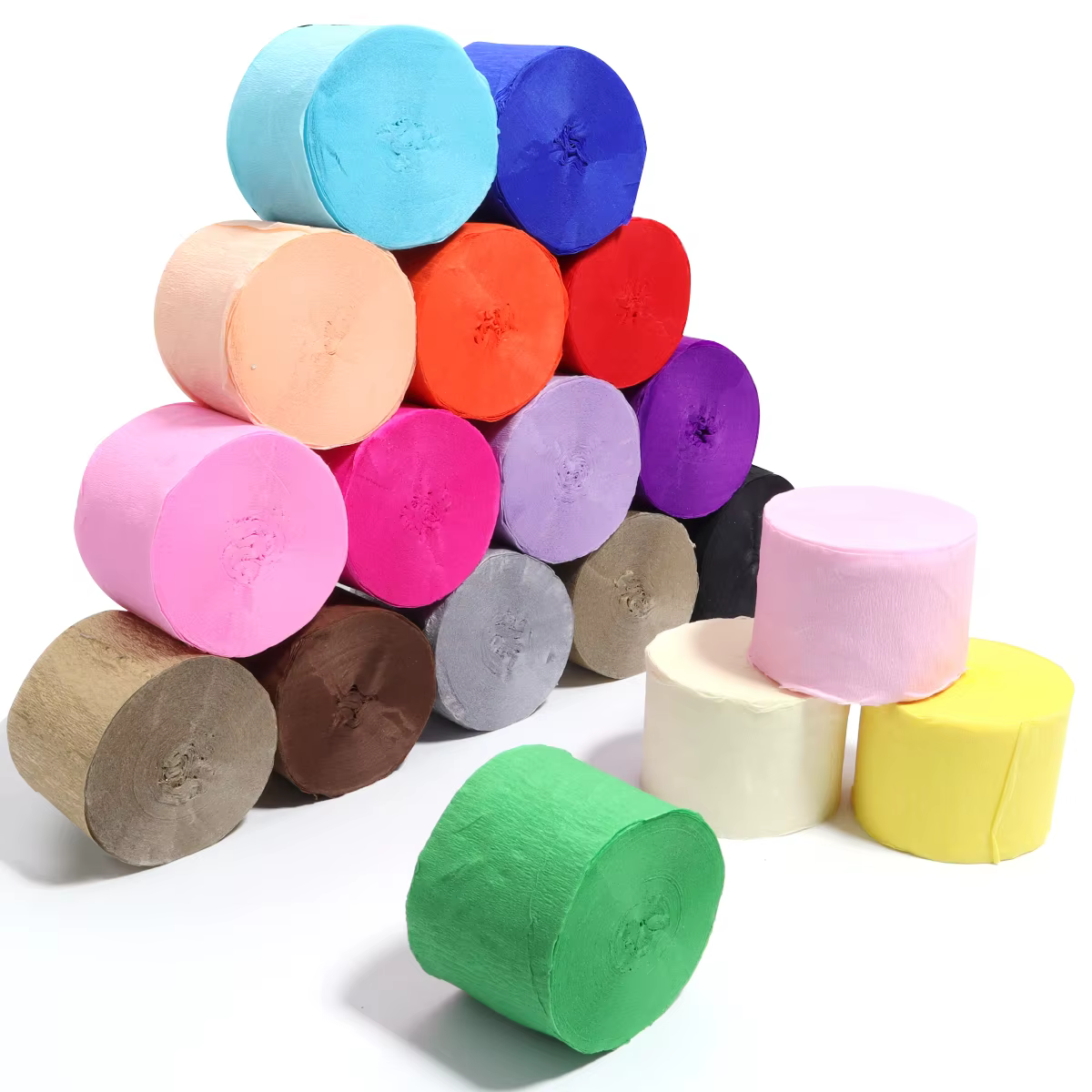 Rouleau de papier crêpe coloré
