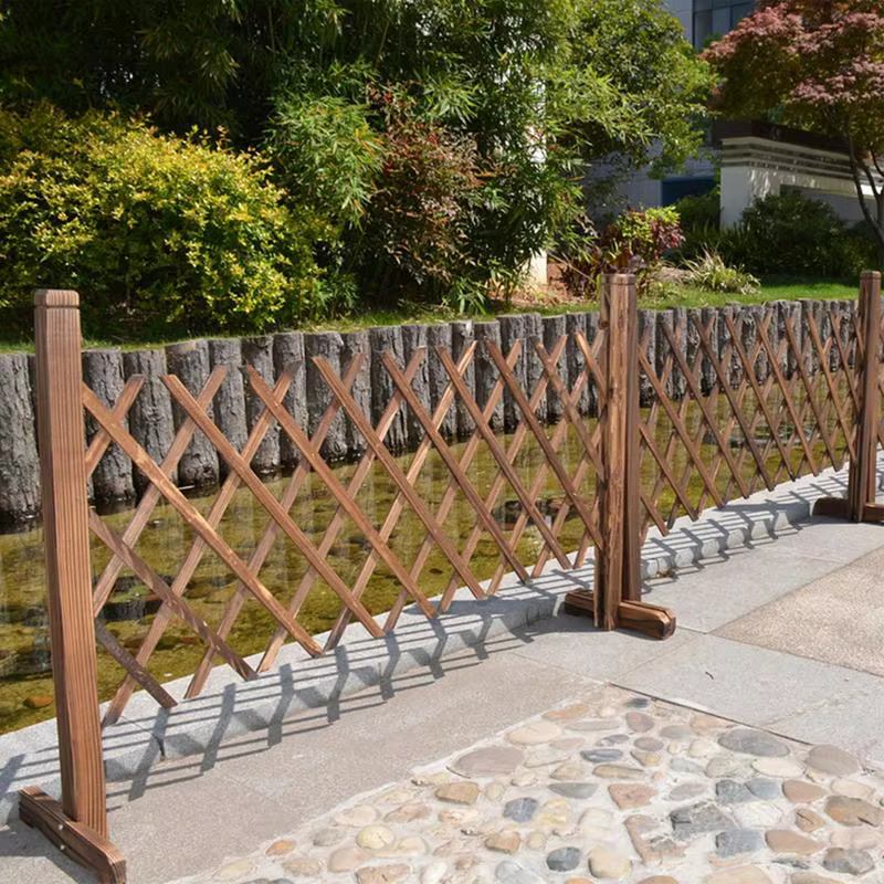 Clôture de Jardin Rétractable en Bois de 50cm de Hauteur