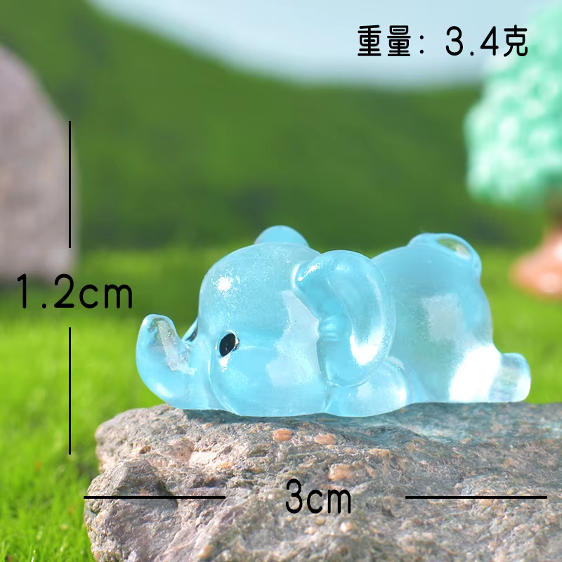 20 pièces éléphants miniatures fée jardin décoration lumineux Mini éléphant Figurines décor à la maison bricolage