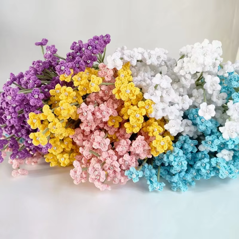 Nouveau bouquet de fleurs en fil tissé à la main
