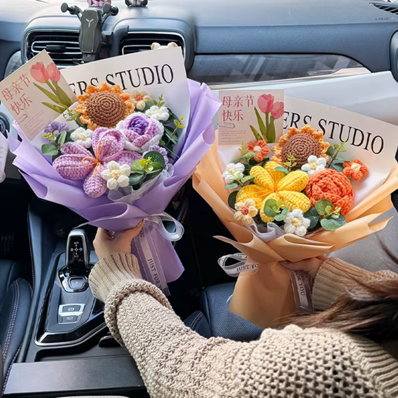 Bouquet de fleurs au crochet
