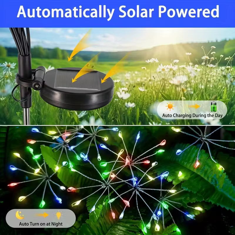 Lampes solaires LED en forme de fleurs