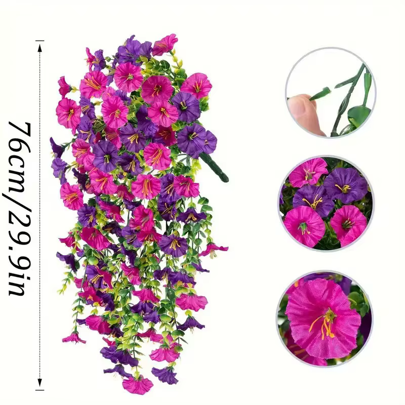 Fleurs artificielles suspendues