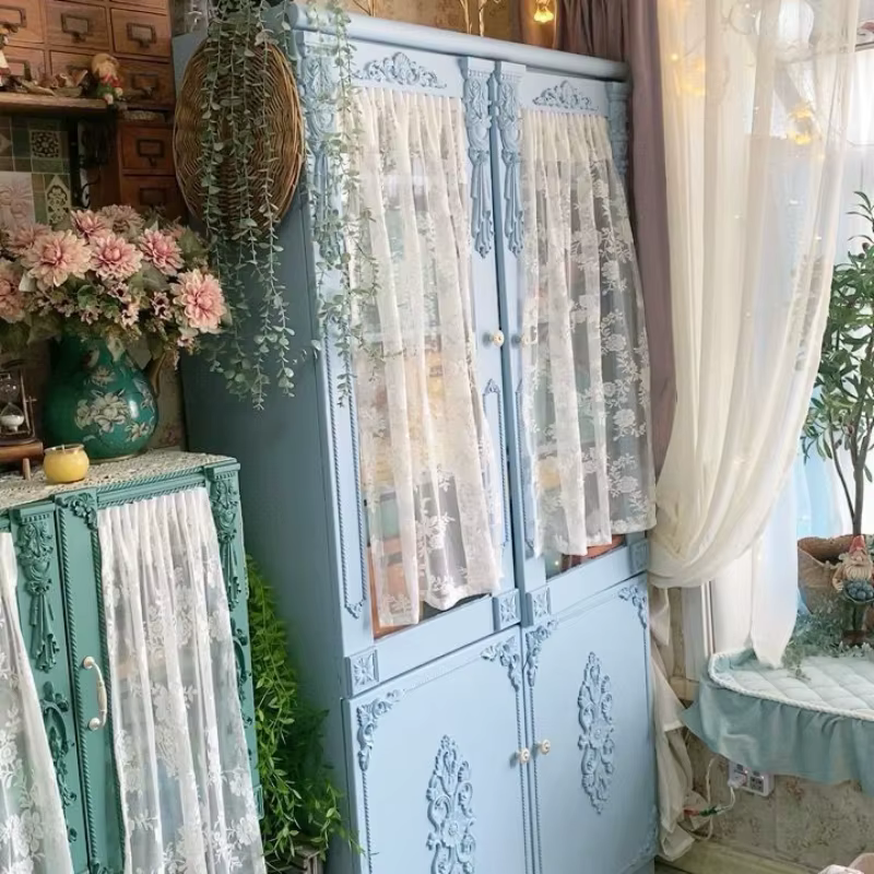 Appliques florales en bois pour meubles