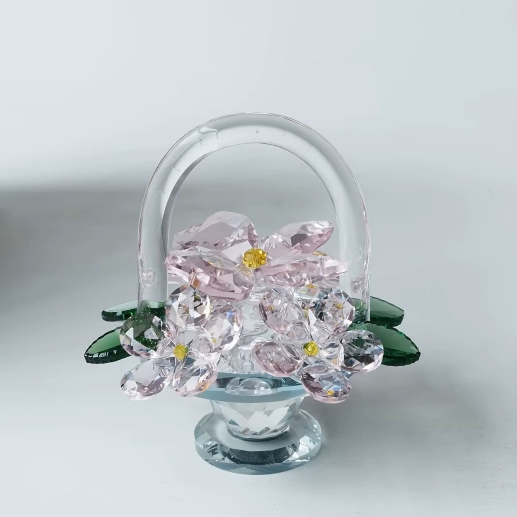 Ornement de panier à fleurs en cristal - Décoration élégante pour la maison