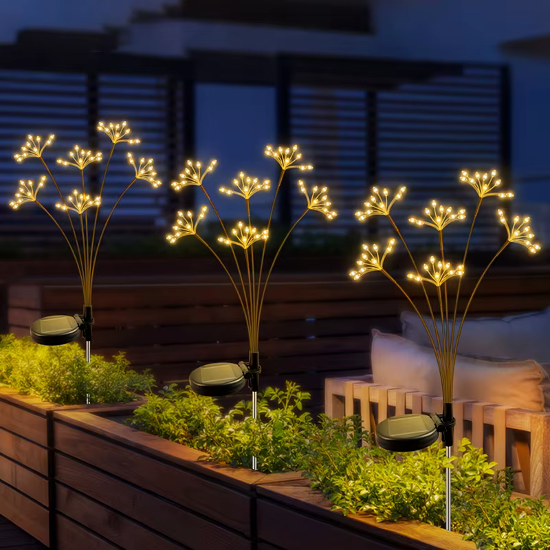 Lampes solaires pour pelouse en forme de fleurs
