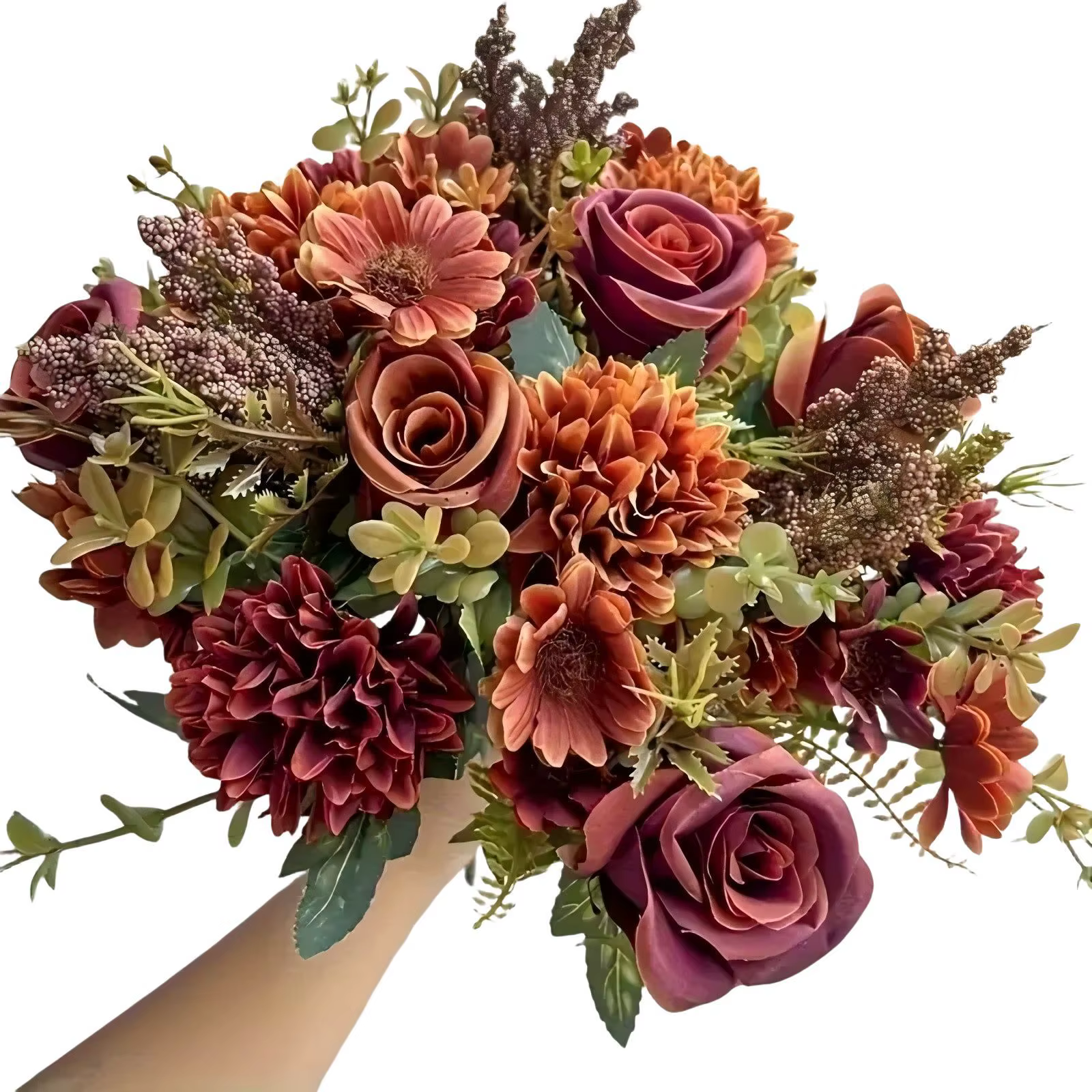 Bouquet de chrysanthème de roses artificielles de couleur d'automne