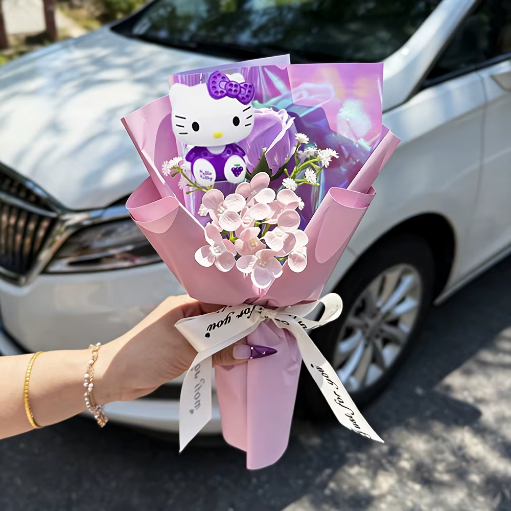 Sanrio Bouquet de fleurs artificielles Hello Kitty Rose