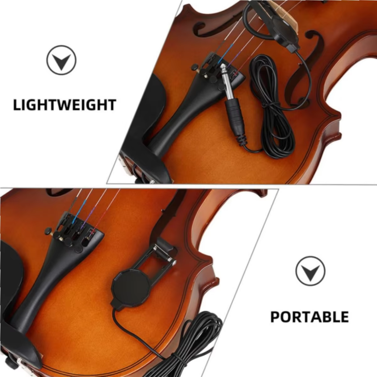 Miwayer micro à clipser accessoire d'instrument à cordes indispensable accessoire d'instrument de musique durable pour guitare acoustique, violon,