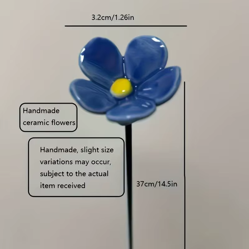 6/8/10 pièces de fleurs éternelles en céramique artisanales