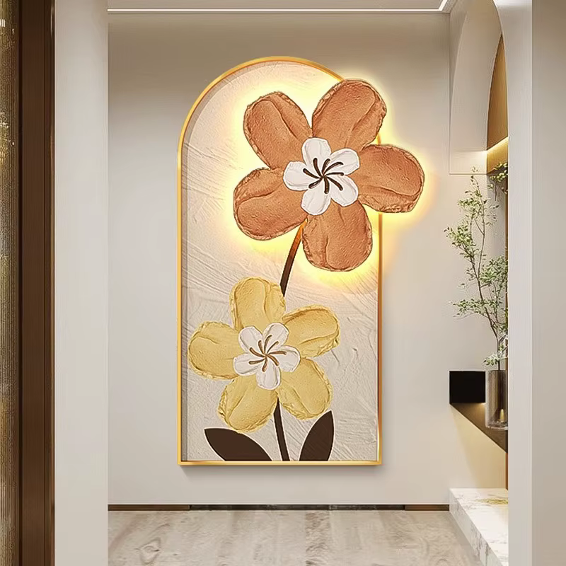 Lampe murale LED moderne à motif floral pour couloir intérieur, hall d'entrée, salon, décoration intérieure, lustre, peinture suspendue, éclairage mural