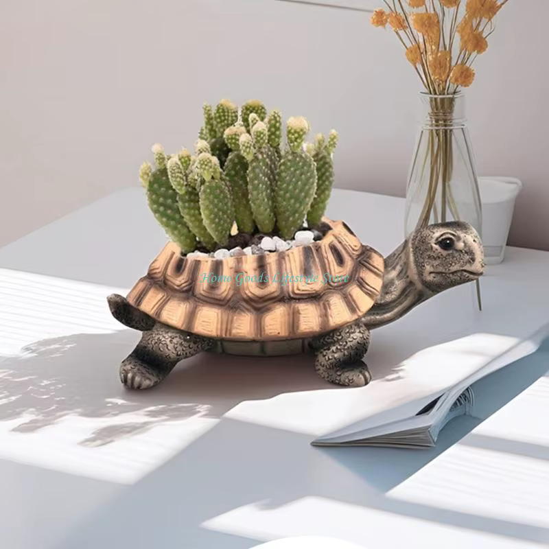 Jardinière tortues en résine E74E