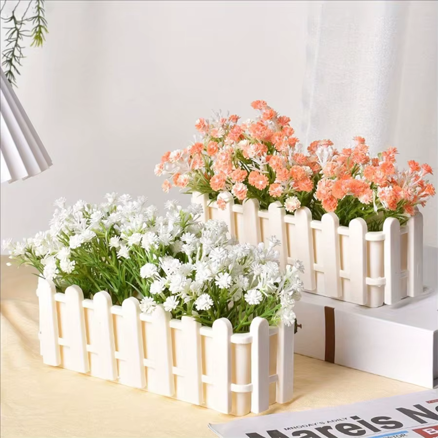 Jardinière Rectangulaire Moderne - Série de Pots avec Design Clôture Décorative - Décoration de Jardin et Maison