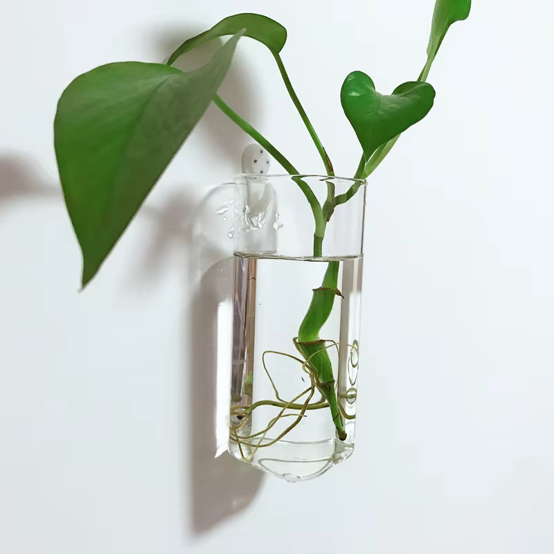 Vase à fleurs mural en verre minimaliste moderne