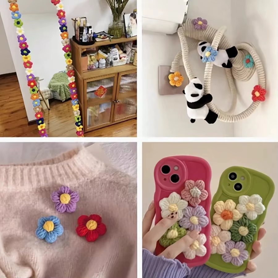 Appliques de fleurs au Crochet