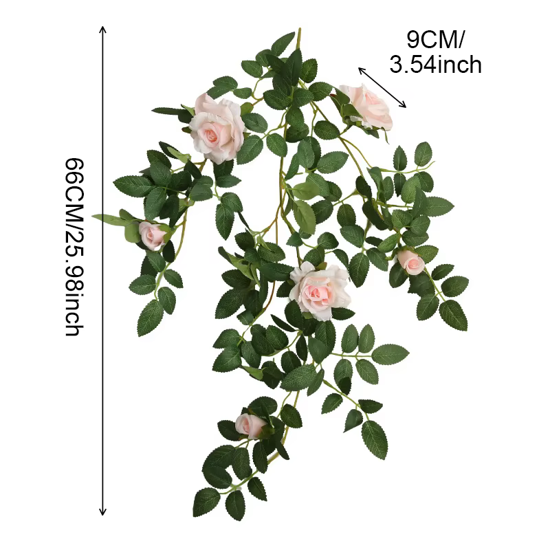 Rose vigne artificielle plante verte rotin maison jardin déco arbre de noël accessoires bricolage fond fleur mur matériel fenêtre affichage