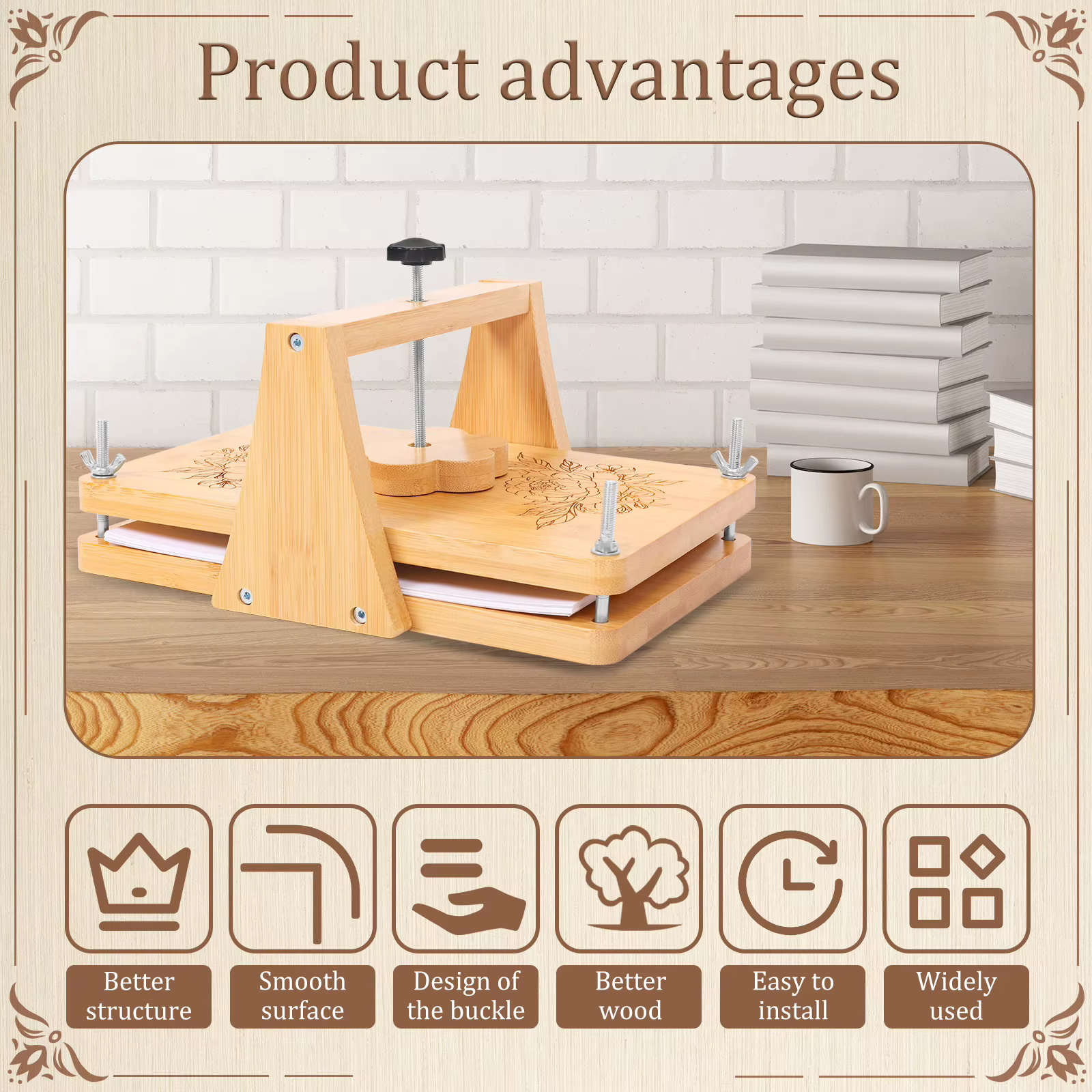 Kit de presse à fleurs grand format 11 x 7 pouces, kit de pressage de fleurs en bois DIY avec accessoires pour spécimens de plantes séchées, mariage, art DIY