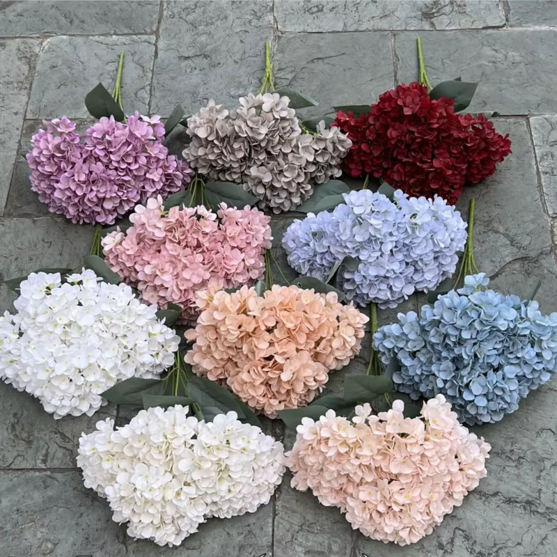 Bouquet d'hortensia artificielles en soie