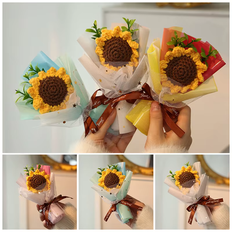 Mini Bouquet de tournesol au Crochet
