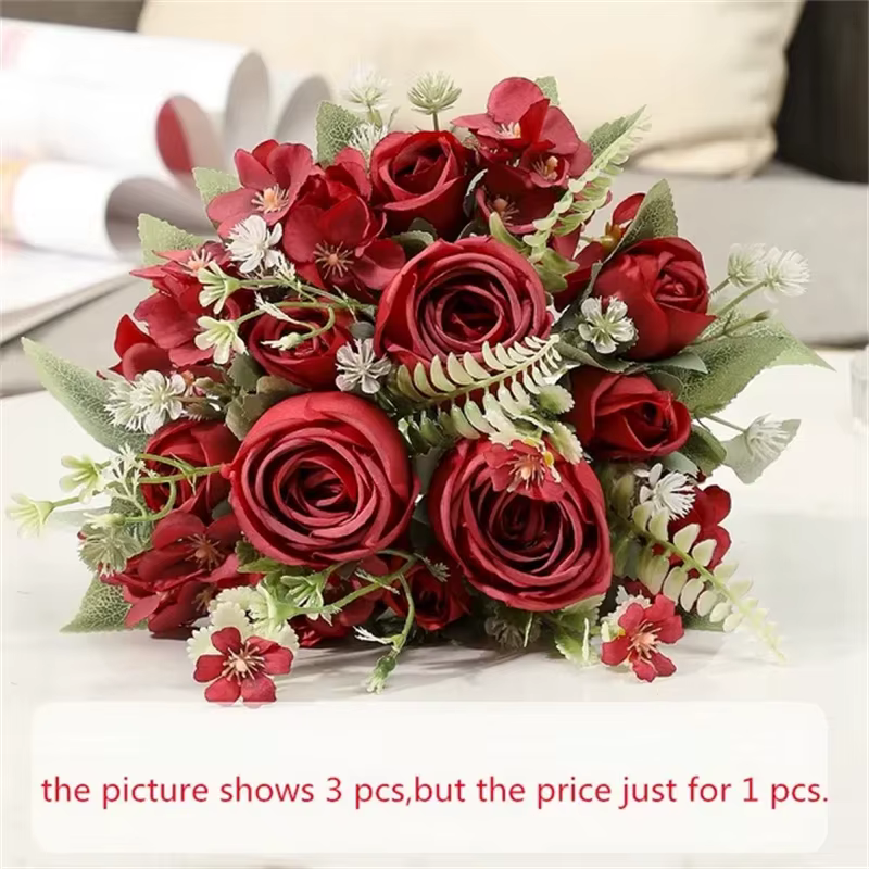 Bouquet de Roses artificielles en soie