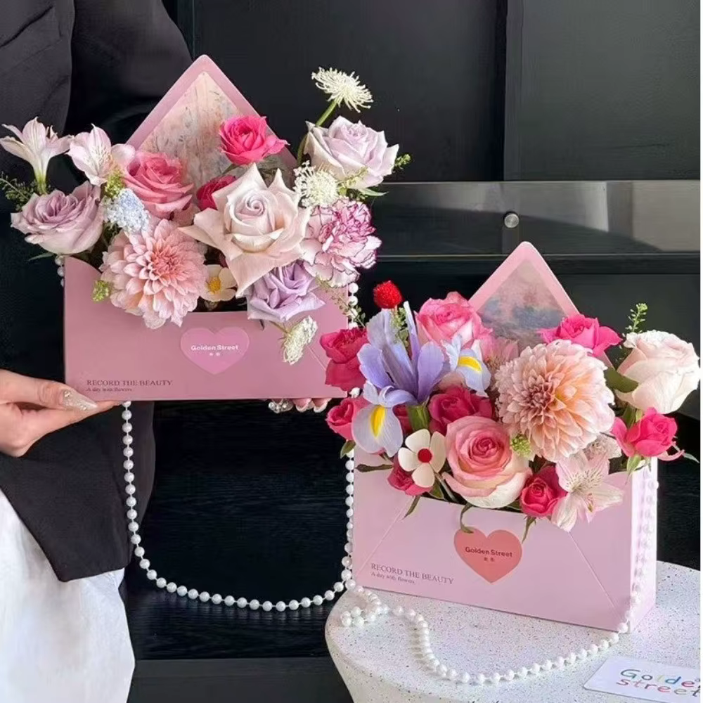 Lot de 5 boîtes élégantes faites à la main pour fleurs