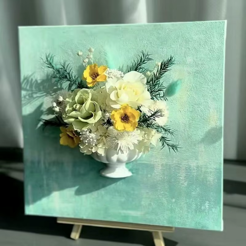 Vase mural demi-cercle blanc pour arrangement floral