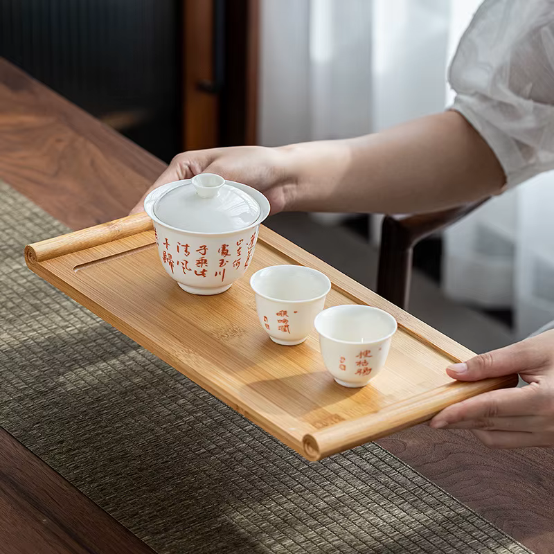 Plateau Rectangulaire Japonais en Bambou