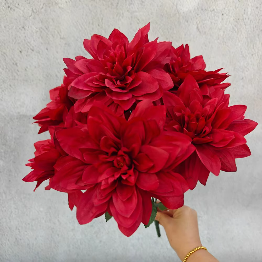 Fleurs artificielles de Dahlia à 7 têtes