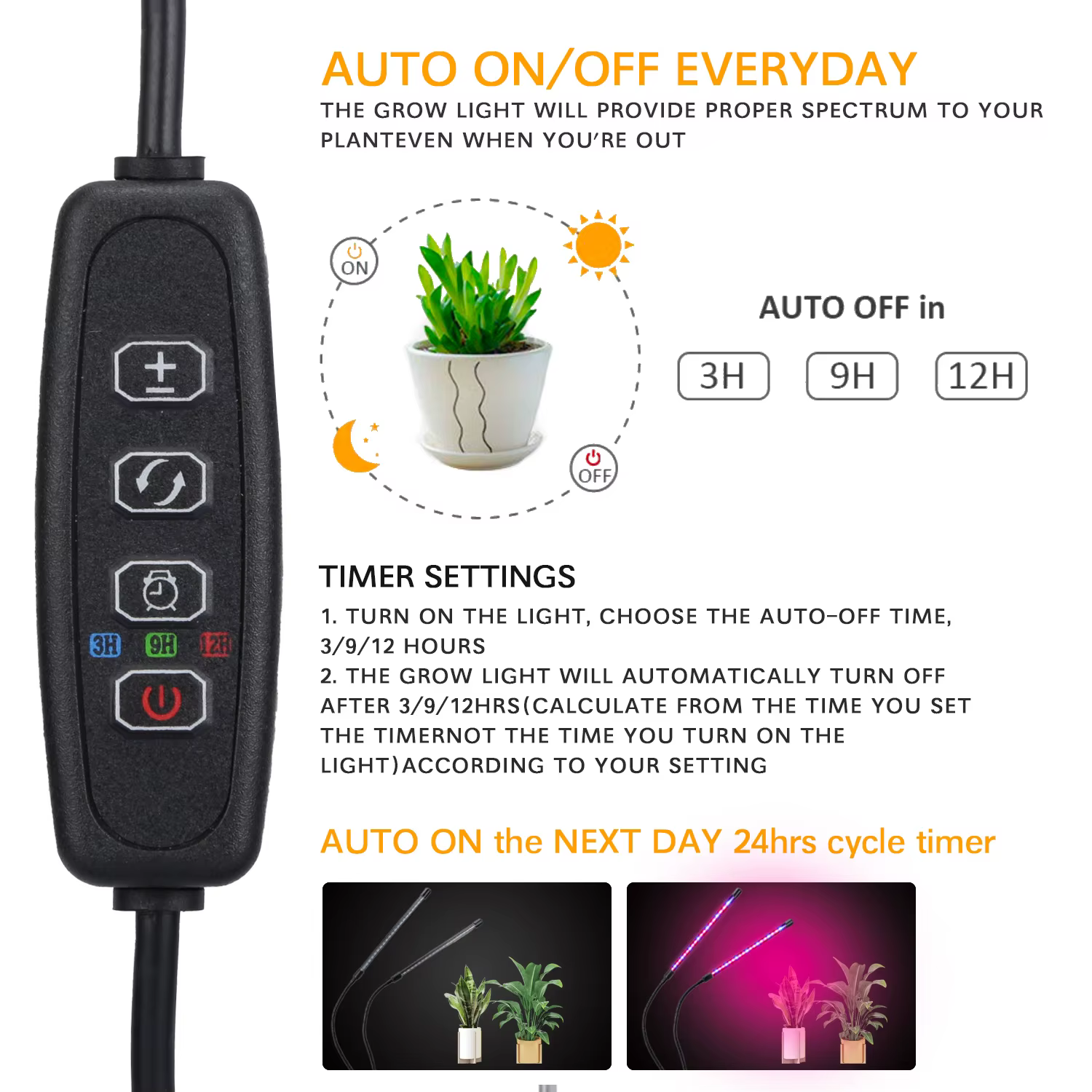 USB LED plante poussent la lumière jardin intérieur 10 niveaux réglables