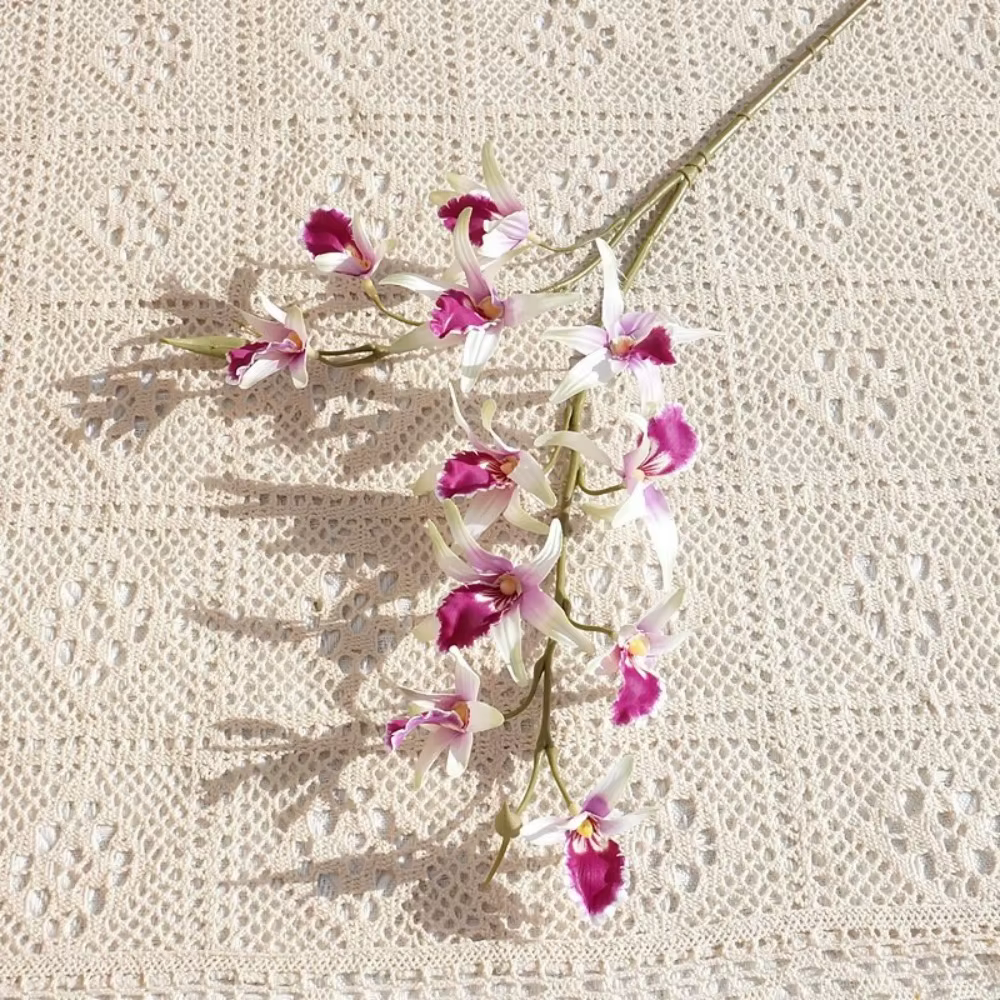 2 Branches d'Orchidées Artificielles Dendrobium Réalistes au Toucher Naturel