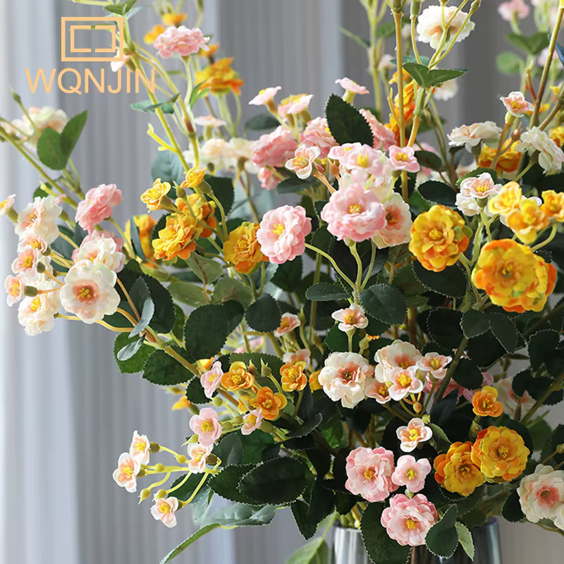 WQNJIN-Mini Poubelle Européenne Rétro de Haute Qualité, Branche Longue, Fleurs Artificielles, Centre de Table pour la Maison, Décor de Chambre, 75cm