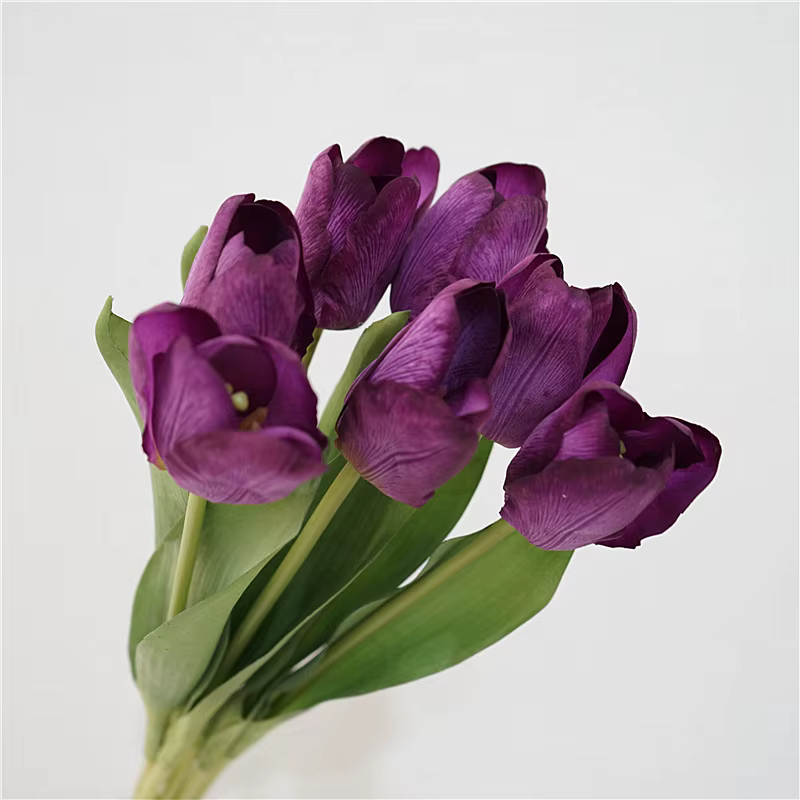 5 pièces, bouquet de tulipes en toucher réel