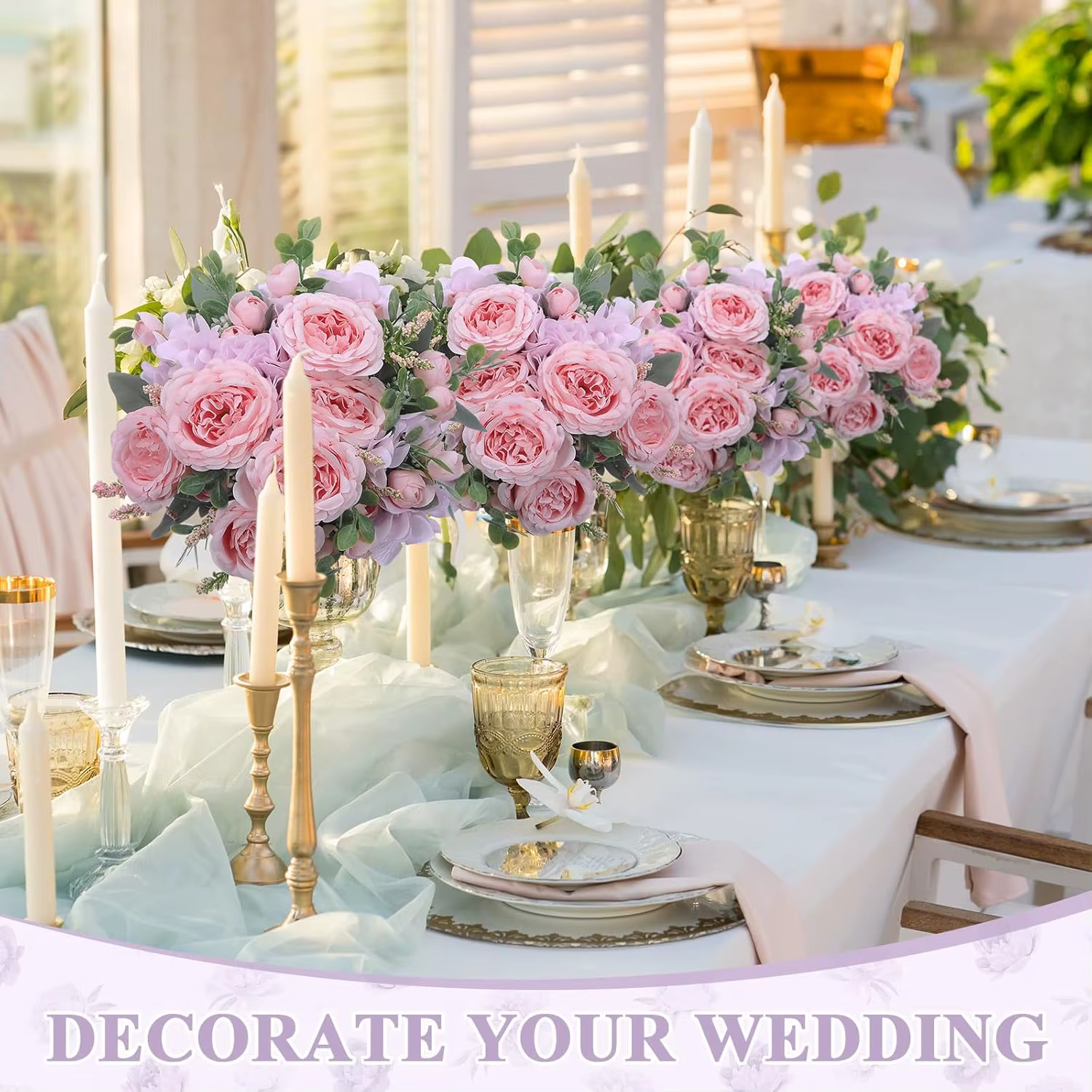 Fleur Artificielle en Soie Pivoine Hortensia Décoration Maison Jardin Extérieur Mariage Couronne de Mariée Accessoires Bouquet Accessoire Très Vendu