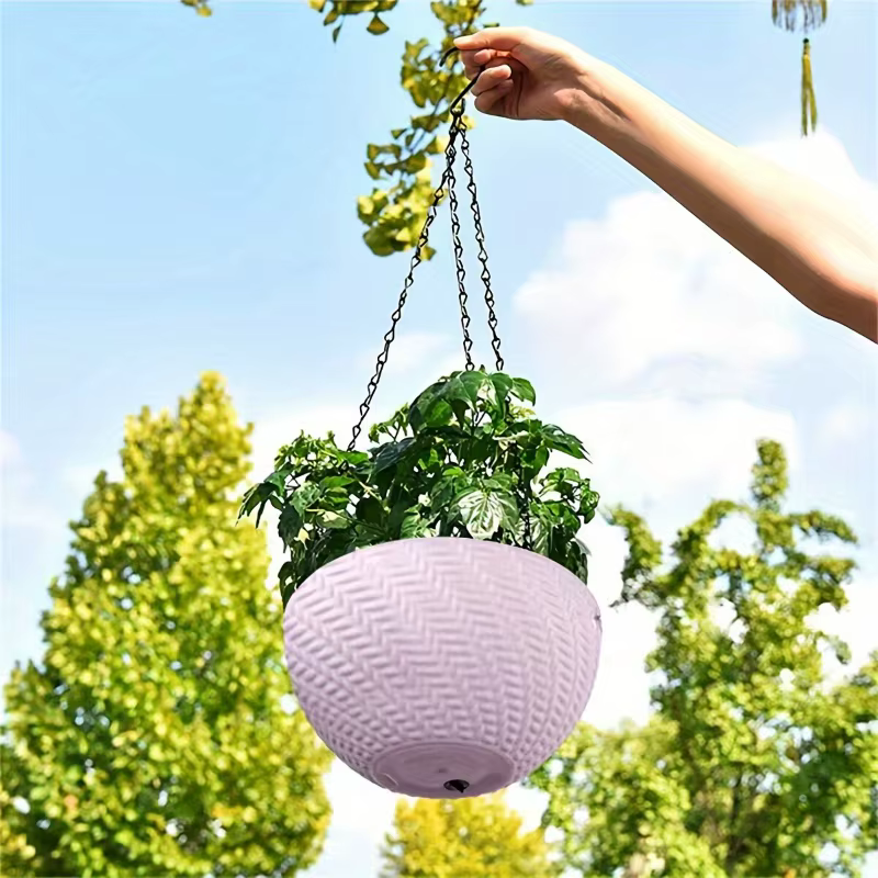 2 pots de fleurs suspendus