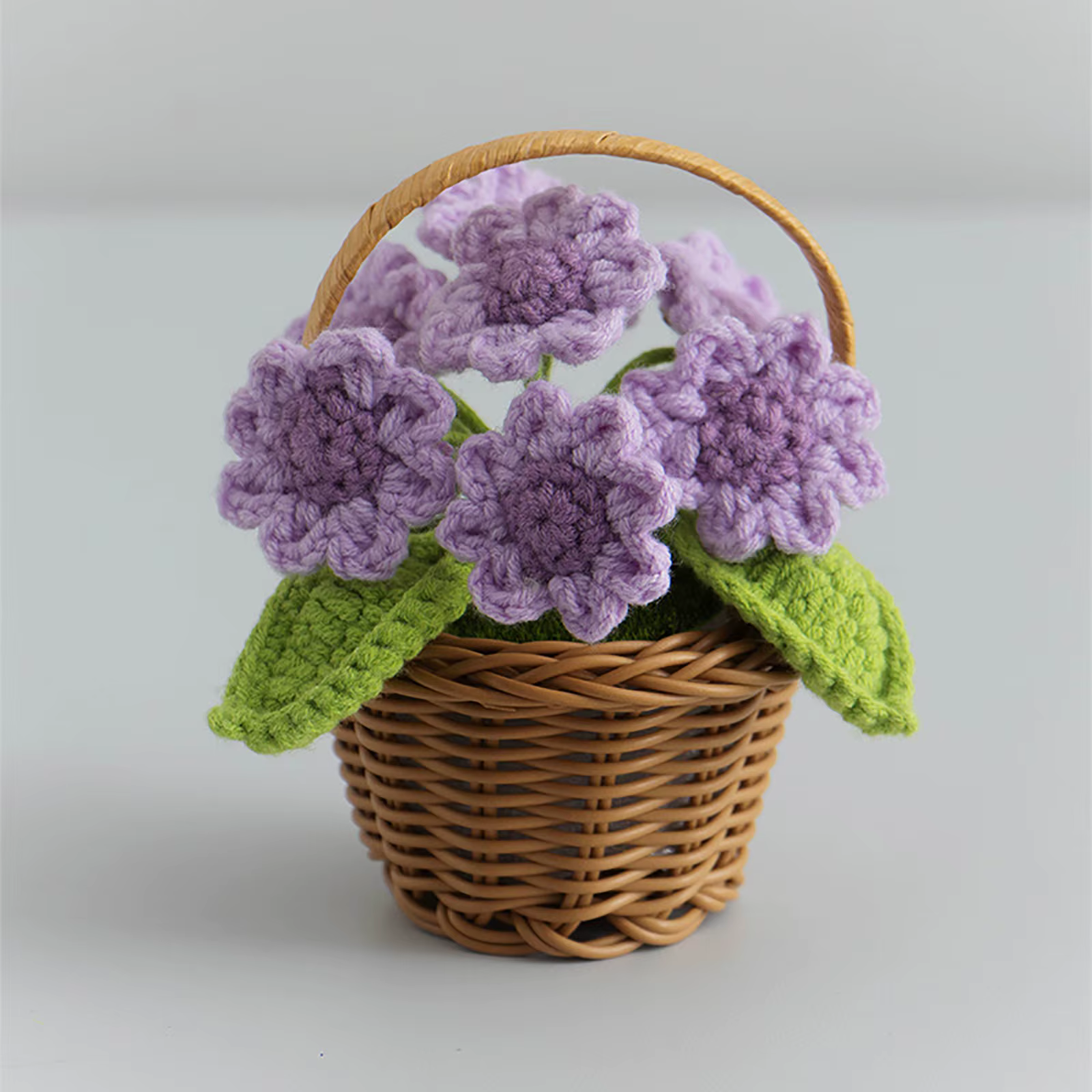 Plantes en pot tricotées à la main