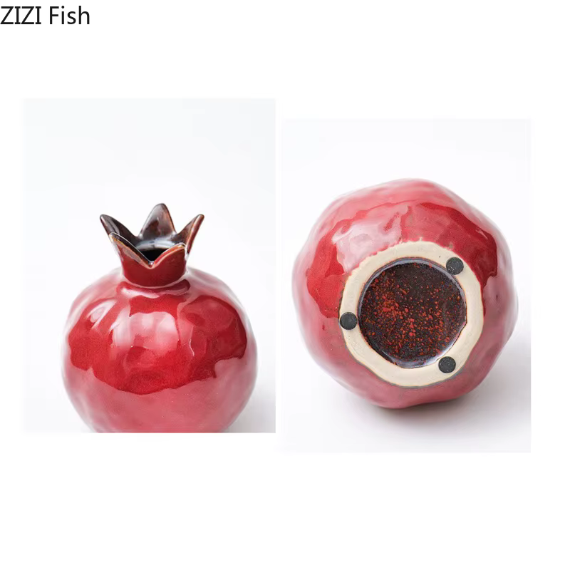 Vase à grenade en porcelaine brillante