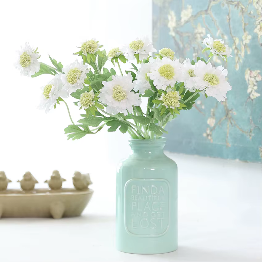 1 pièces fleurs artificielles Scabiosa Pincushion fleur branche décor à la maison décoration de jardin F1408