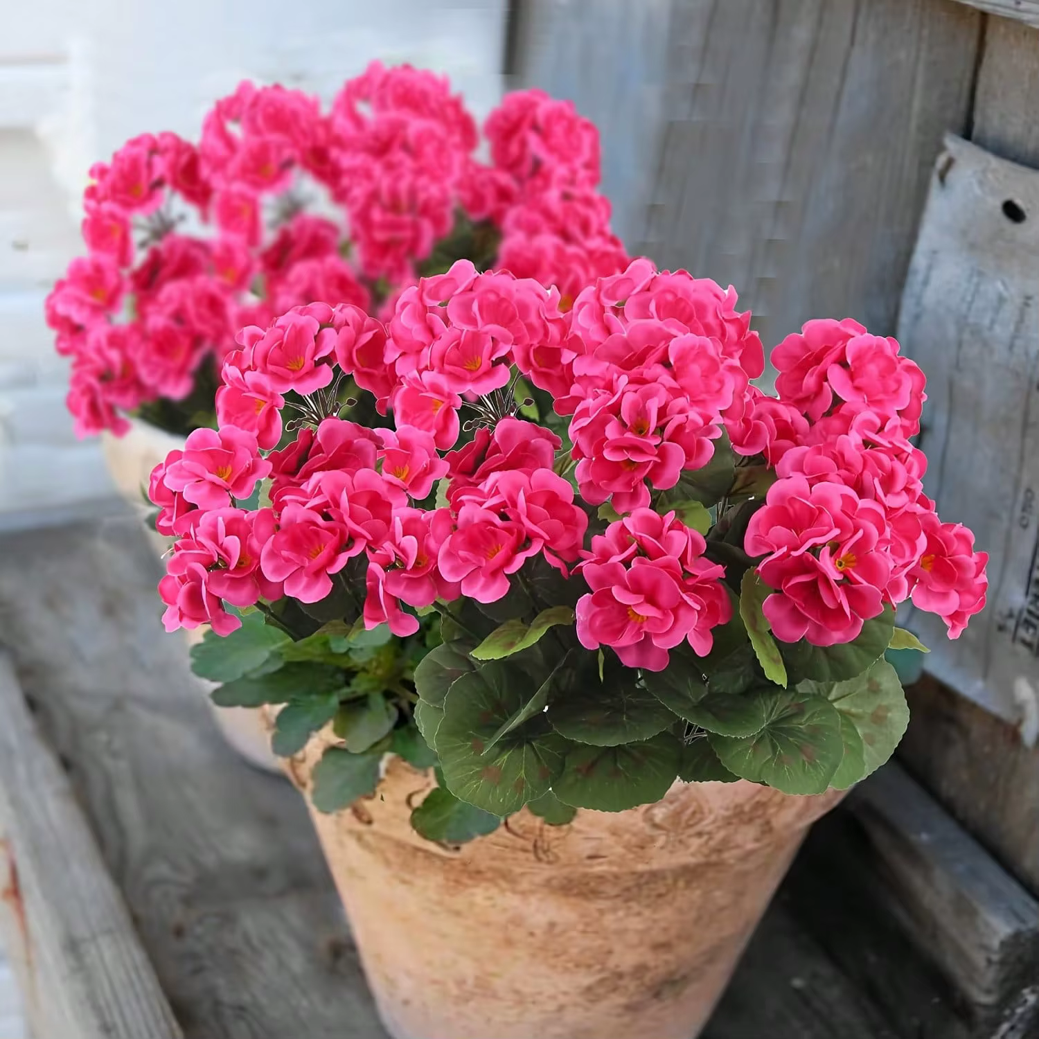 1/2/4 pièces fleurs artificielles réalistes avec feuillage vert intérieur extérieur jardin porche Patio fenêtre boîte décor planteur suspendu