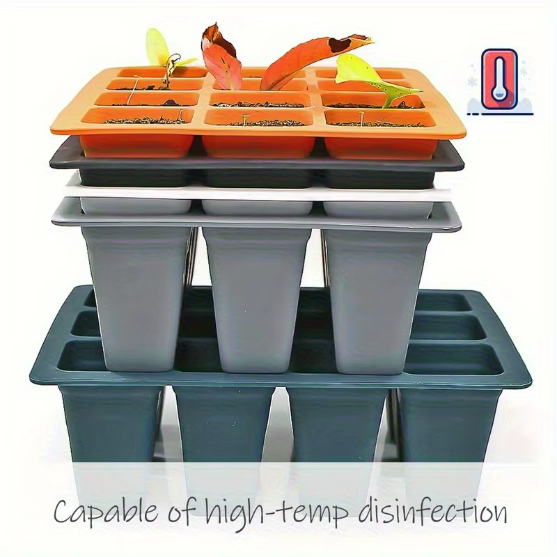 Plateau de Germination de graines carré en Silicone à 9 carreaux