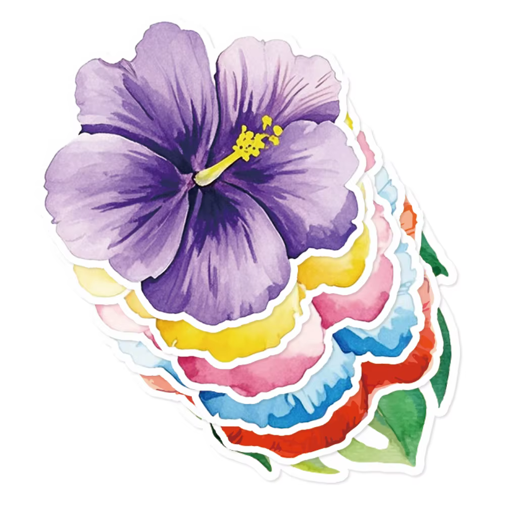 Napperons en papier jetables à fleurs d'hibiscus hawaïennes