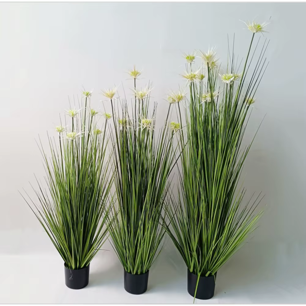 Décoration de la maison plantes vertes fleurs de roseau artificielles grande fausse plante en pot