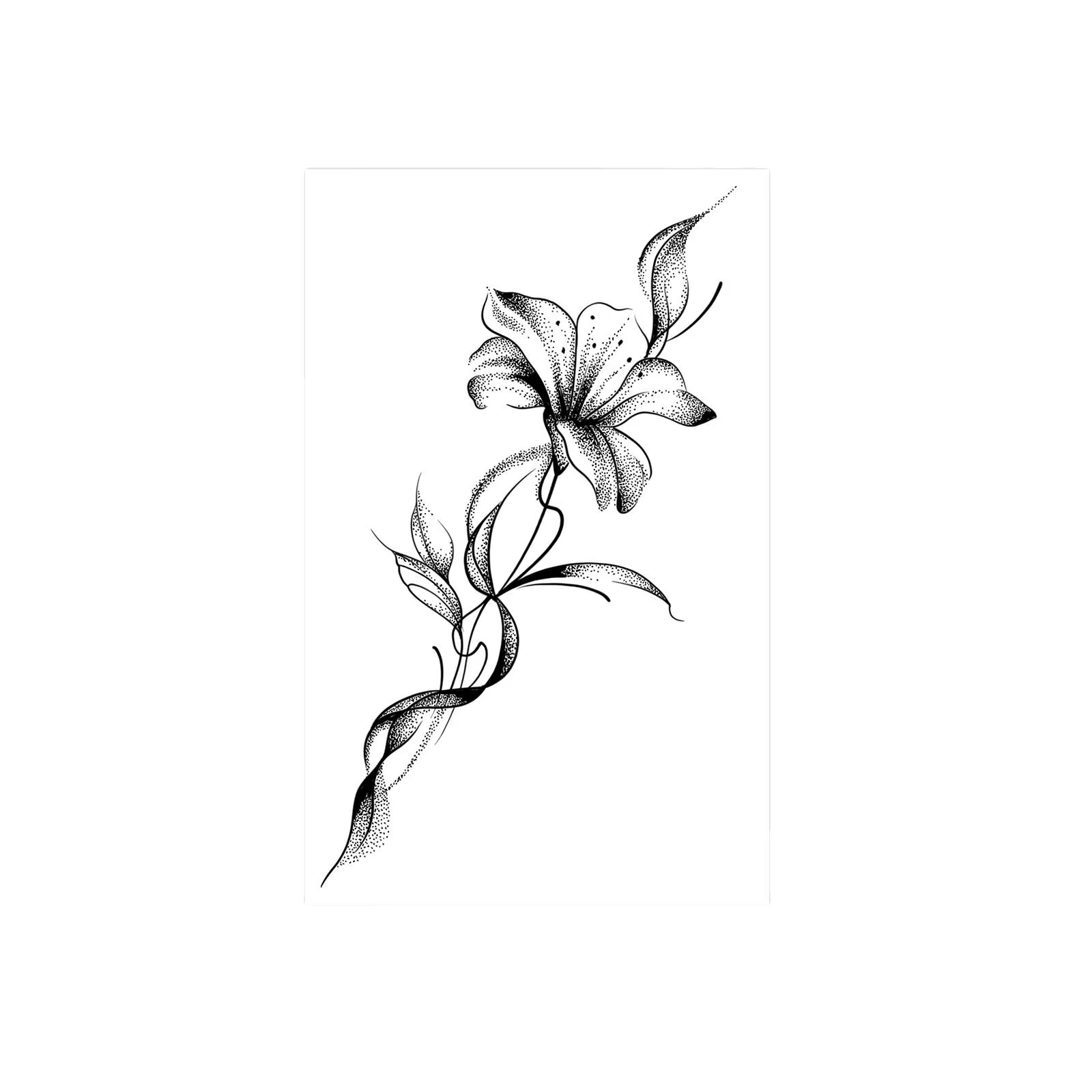 Autocollant de tatouage Black Lily