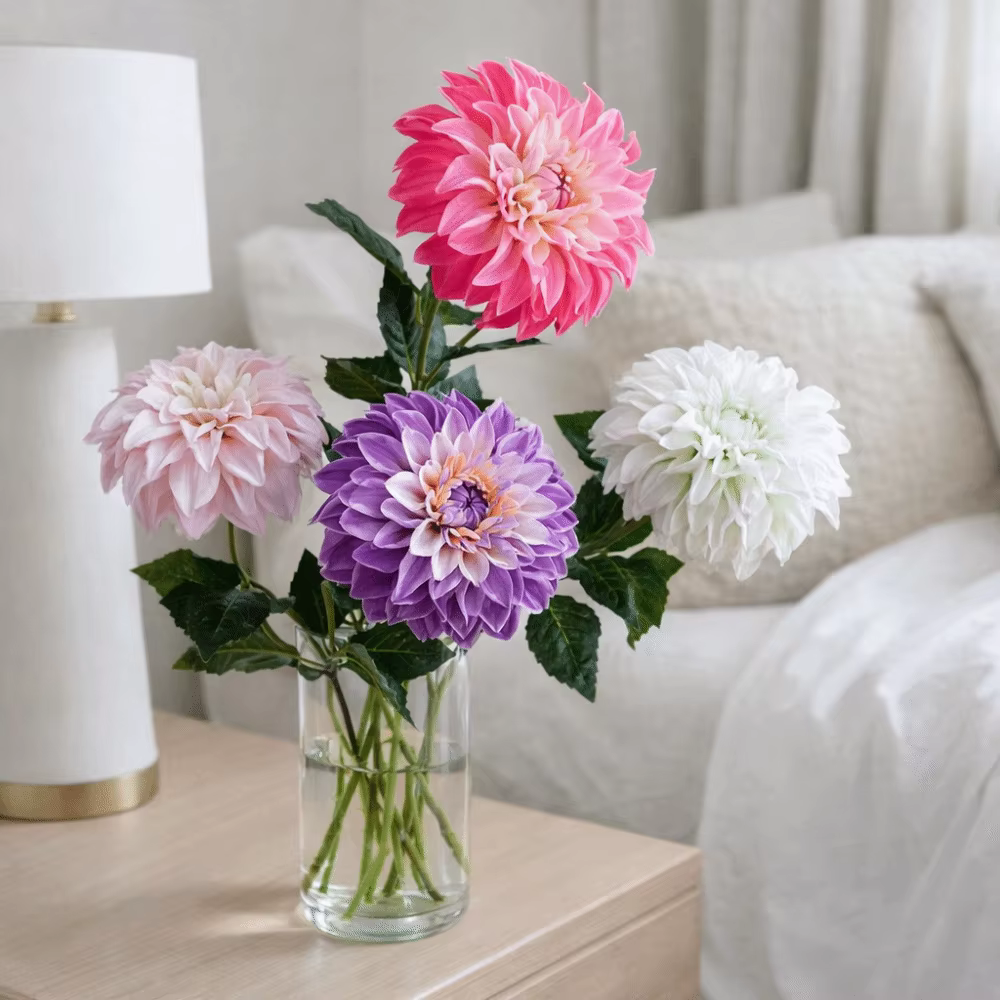 Arrangement floral : Grande fleur artificielle réaliste en forme de dahlia imprimée en 3D