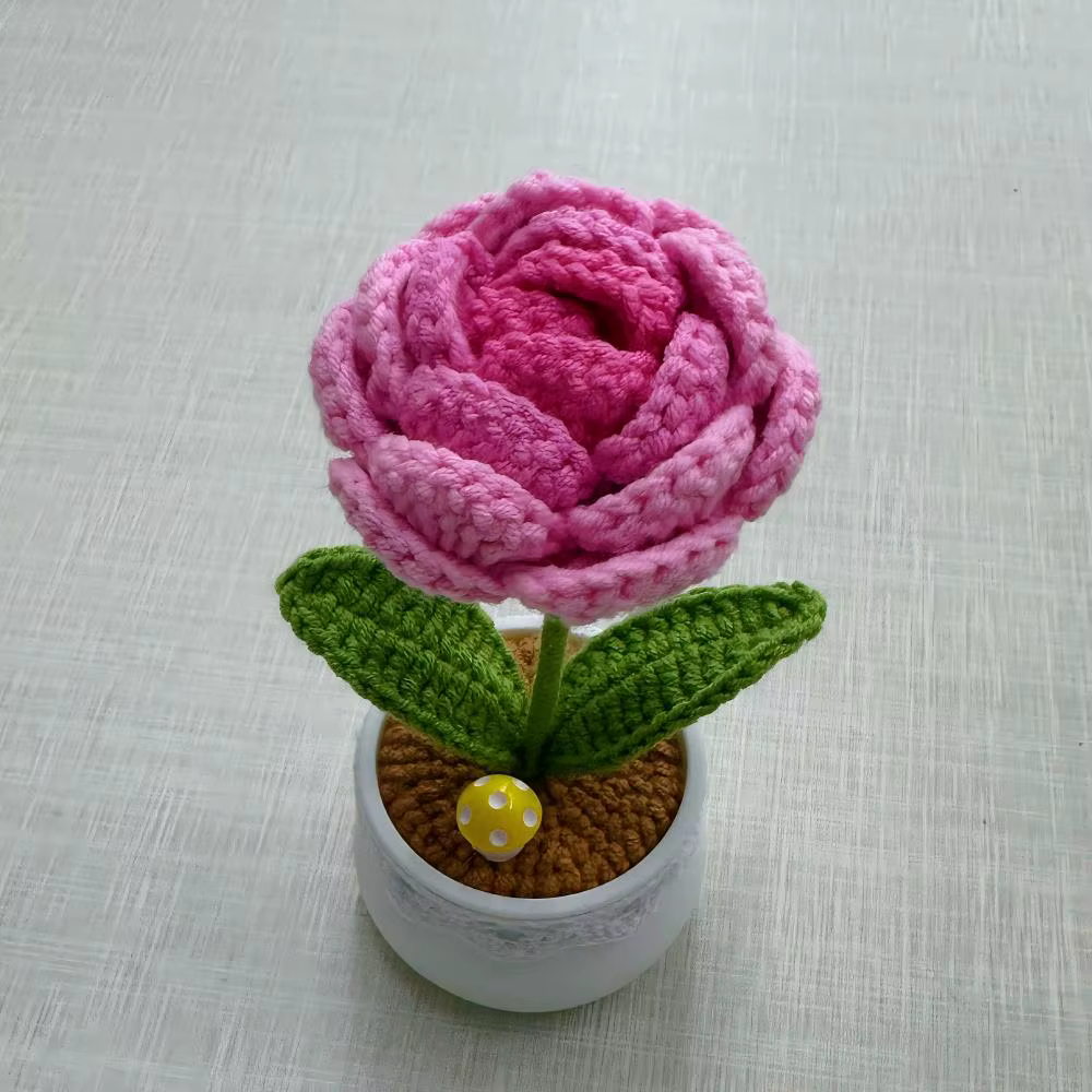 Rose française en Crochet faite à la main