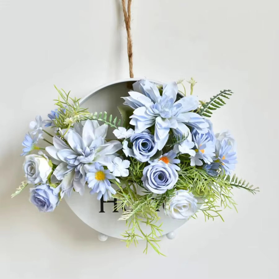 Artificielle Rose Fleurs De Mariage Maison Chambre Cour Décor Bouquet De Mariée Jardin Faux Soie Dahlia Hortensias Vase Pour Planche À L'extérieur