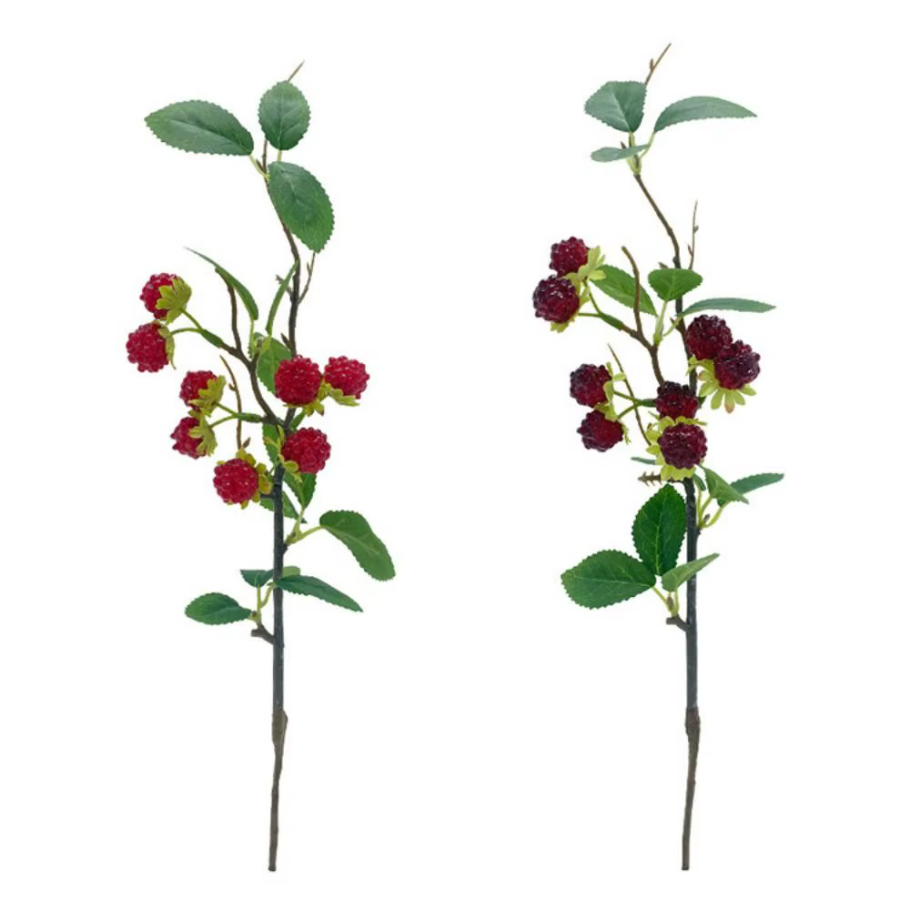 Plante artificielle de framboises rouges