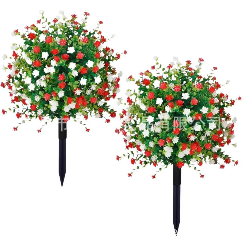 Fleur artificielle, pétunias artificiels avec piquet de fixation
